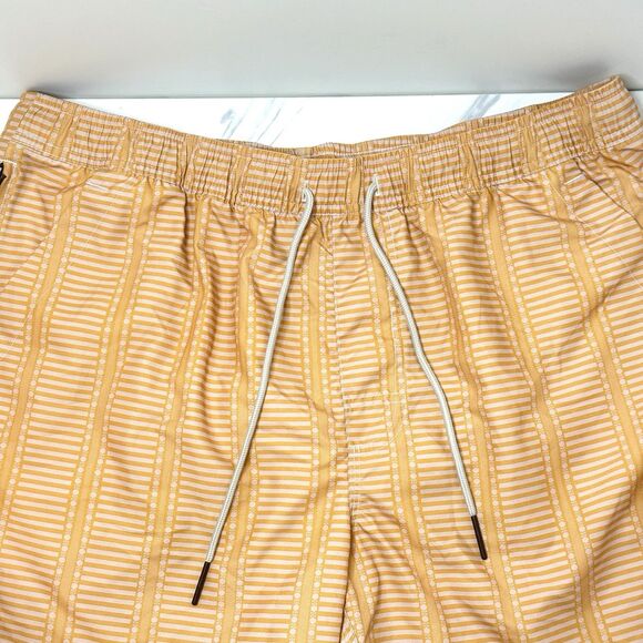 EUC OAS Golden Striped Swim Trunks Retro Sunset Scandinavian Beach Shorts XXL - Picture 3 of 8
